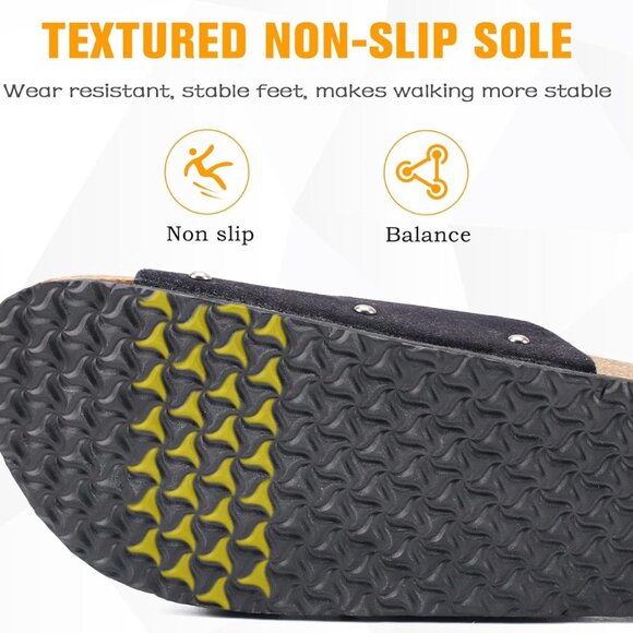 Womens Flat Slide Sandals Slip on Slides - Picture 6 of 7